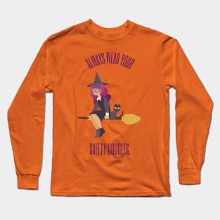 Halloween Witch Student and Cat Familiar Long Sleeve T-Shirt